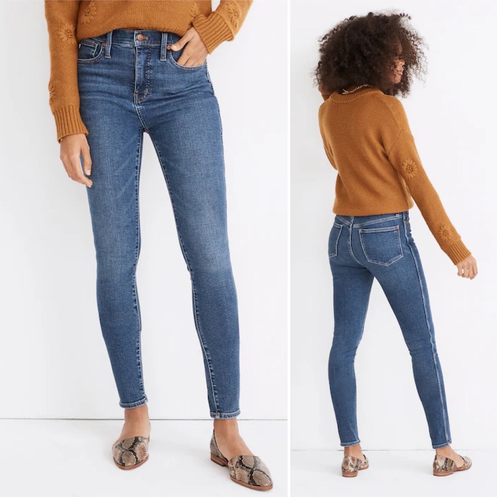 Madewell NWT 10" High Rise Skinny Jeans 34T 34 Tall‎ Tencel Denim Magic Pockets